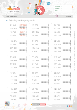 4.S�n�f Say� S�ralama -7 Etkinli�i