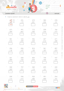 3.S�n�f Fark� Tahmin Etme -3 Etkinli�i