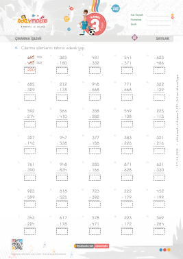 3.S�n�f Fark� Tahmin Etme -4 Etkinli�i