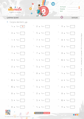 2.S�n�f 4 ile �arpma -2(Yan Yana) Etkinli�i