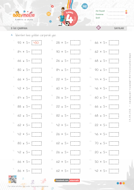 4.S�n�f 5 ile K�sa Yoldan �arpma -2 Etkinli�i