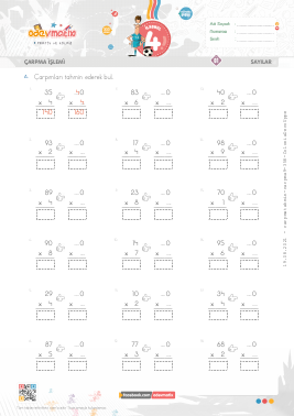 4.S�n�f �arp�m� Tahmin Etme -4 Etkinli�i
