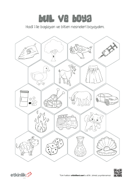 1.S�n�f i Sesi Bul ve Boya -2 Etkinli�i