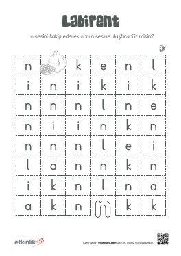 1.S�n�f N Sesi Labirent -2 Etkinli�i