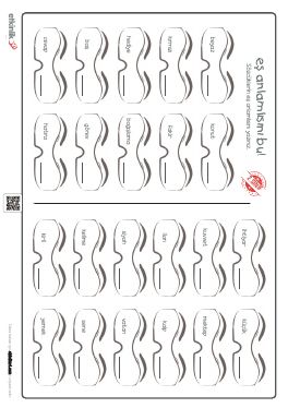 2.S�n�f E� Anlaml� S�zc�kler -1 Etkinli�i