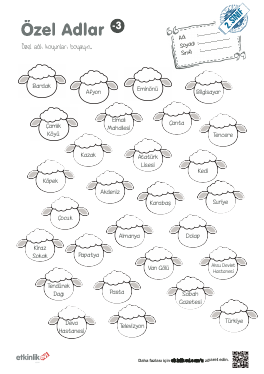 2.S�n�f �zel Adlar -3 Etkinli�i