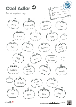 2.S�n�f �zel Adlar -4 Etkinli�i