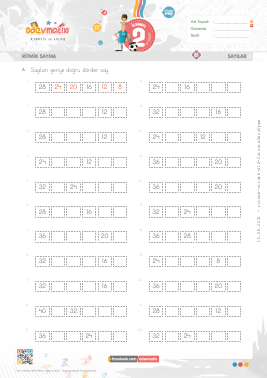 2.S�n�f D�rder Geri Ritmik Sayma -5 Etkinli�i