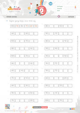 2.S�n�f Onar Geri Ritmik Sayma -3 Etkinli�i