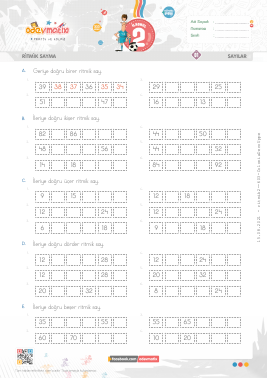 2.S�n�f Kar���k Ritmik Sayma -4 Etkinli�i