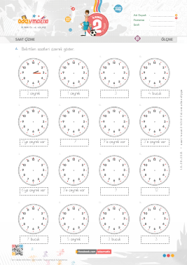 2.S�n�f Saat �izme -2 Etkinli�i