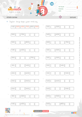 3.S�n�f Y�zer Ritmik Sayma -2 Etkinli�i