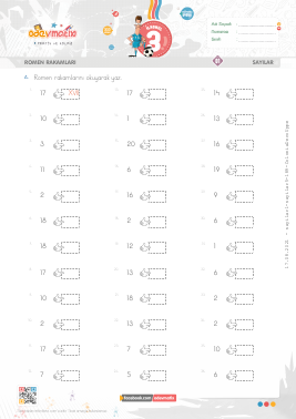 3.S�n�f Romen Rakam� Yazma -2 Etkinli�i