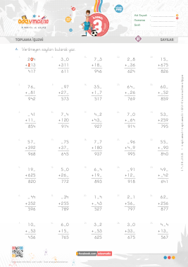 3.S�n�f Verilmeyenli Toplama -3 Etkinli�i