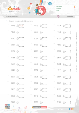 4.S�n�f Y�zl��e Yuvarlama -3 Etkinli�i