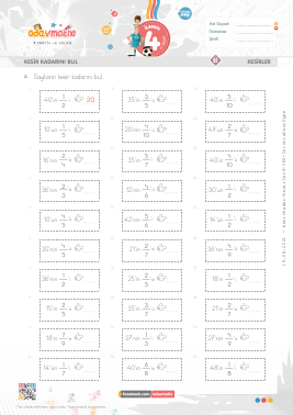 4.S�n�f Kesir Kadar�n� Belirleme -4 Etkinli�i