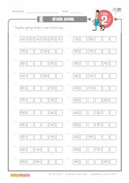 2.S�n�f Onar Geri Ritmik Sayma -6 Etkinli�i