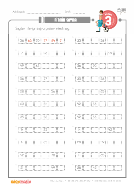 3.S�n�f Yedi�er Ritmik Sayma -5 Etkinli�i
