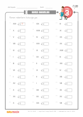 3.S�n�f Romen Rakam� Okuma -6 Etkinli�i