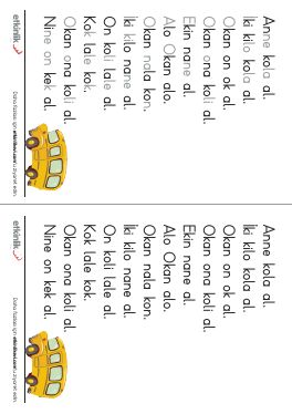 1.S�n�f O Sesi Metin �al��mas� Etkinli�i