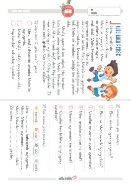 1.S�n�f Okudu�unu Anlama -39 Etkinli�i