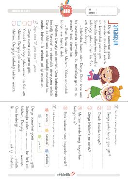 1.S�n�f Okudu�unu Anlama -58 Etkinli�i