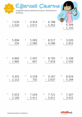 4.S�n�f ��karma ��lemi -7 Etkinli�i