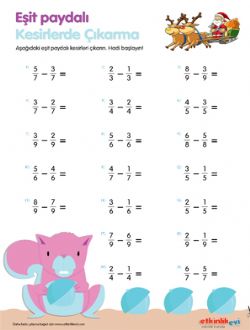 4.S�n�f Kesirlerle ��karma -6 Etkinli�i